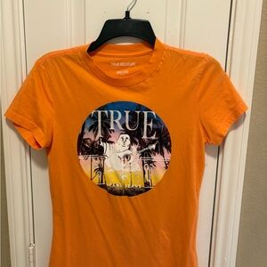 True Religion Vibrant Orange Graphic Tee